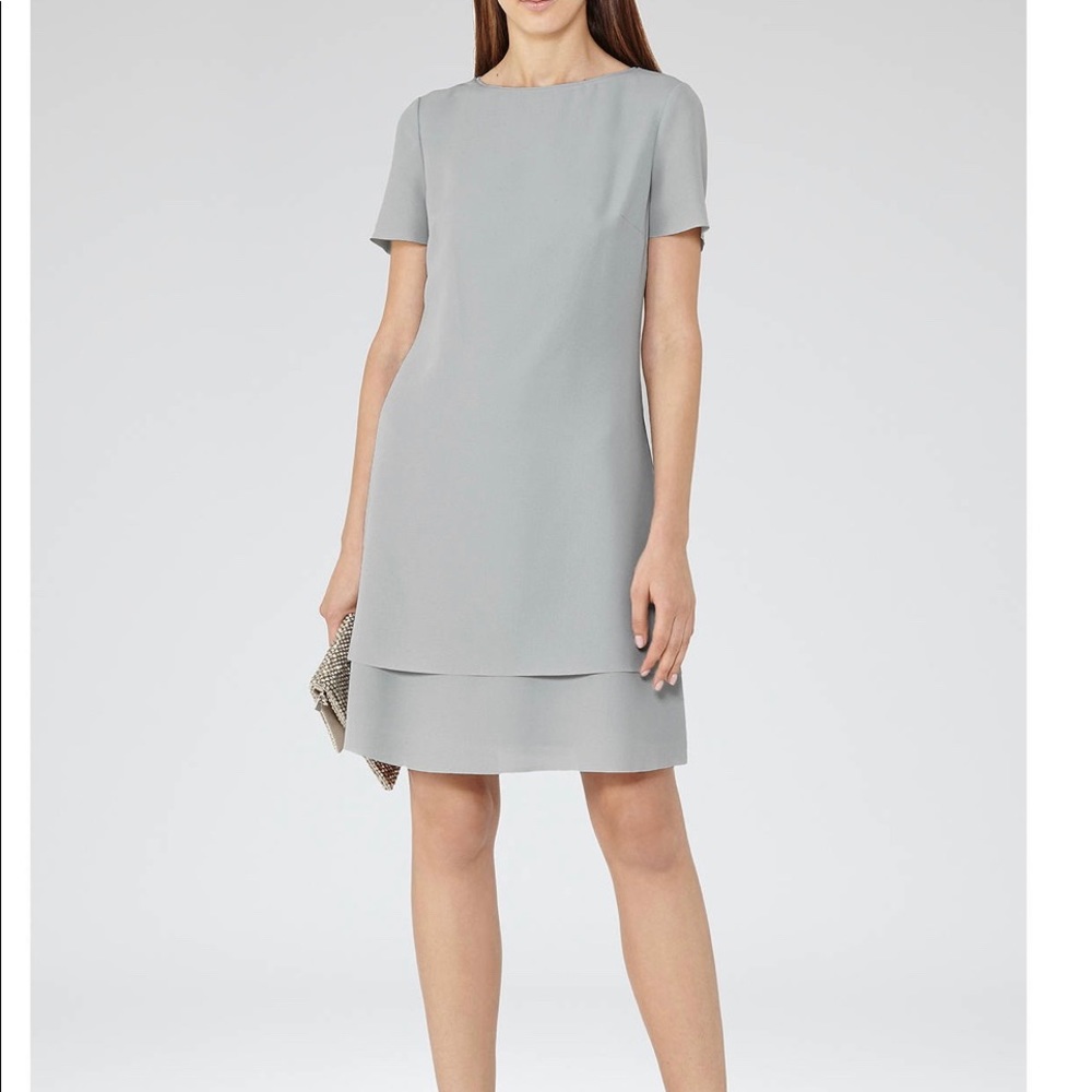Reiss Cindy Layered Dress, Powder Blue Size 6